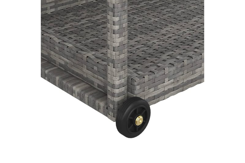 barvogn 100x45x83 cm polyrattan grå - Grå - Møbler - Borde - Barvogn & serveringsvogn - Køkkenvogn