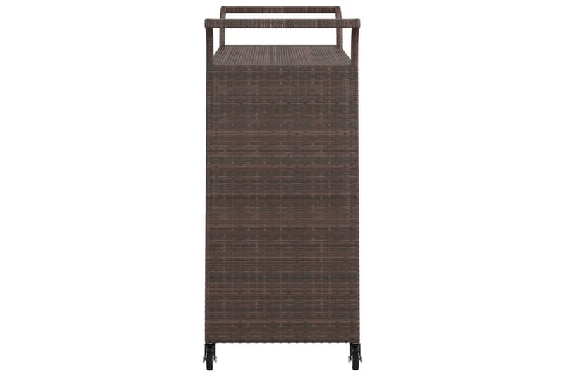barvogn med skuffe 100x45x97 cm polyrattan brun - Brun - Møbler - Borde - Barvogn & serveringsvogn - Køkkenvogn