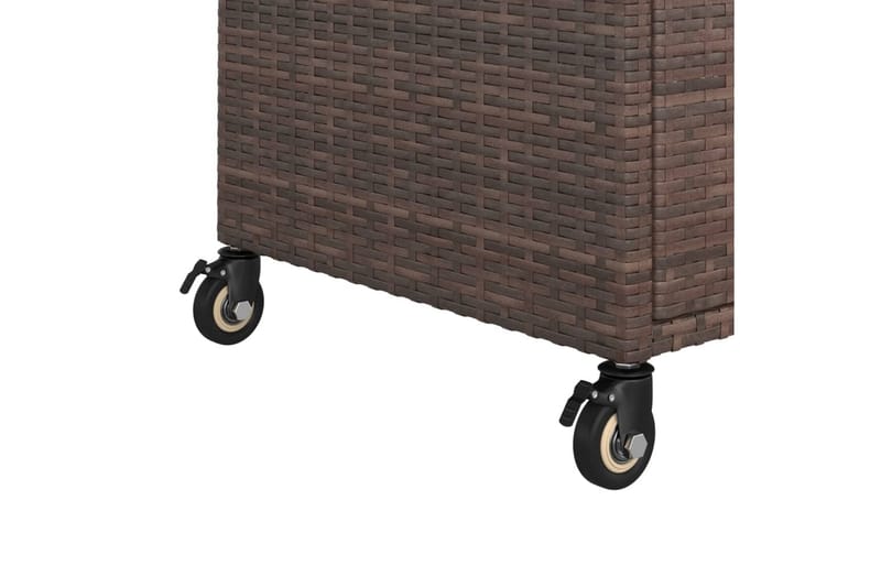 barvogn med skuffe 100x45x97 cm polyrattan brun - Brun - Møbler - Borde - Barvogn & serveringsvogn - Køkkenvogn