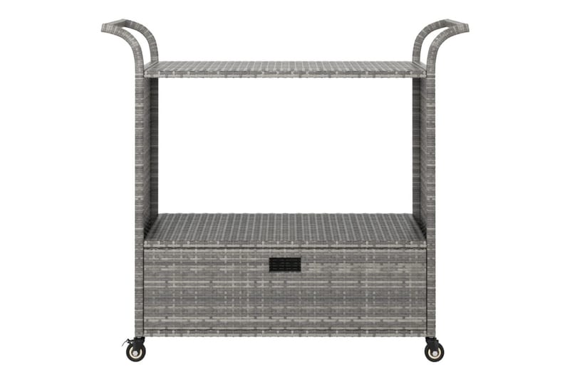 barvogn med skuffe 100x45x97 cm polyrattan grå - Grå - Møbler - Borde - Barvogn & serveringsvogn - Køkkenvogn