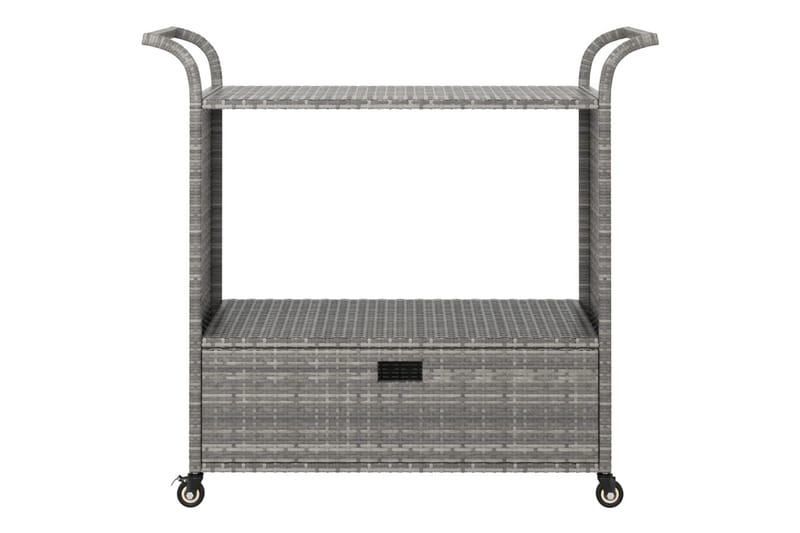 barvogn med skuffe 100x45x97 cm polyrattan grå - Grå - Rullebord & rullevogn - Køkkenvogn