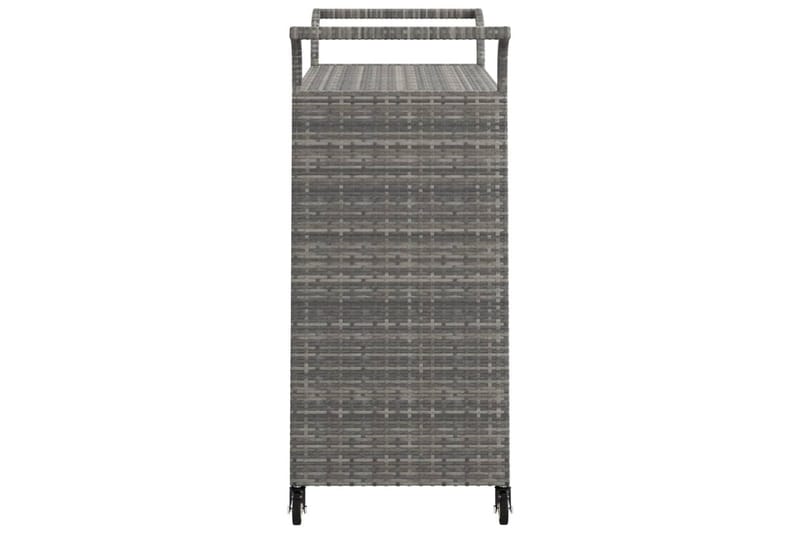barvogn med skuffe 100x45x97 cm polyrattan grå - Grå - Møbler - Borde - Barvogn & serveringsvogn - Køkkenvogn