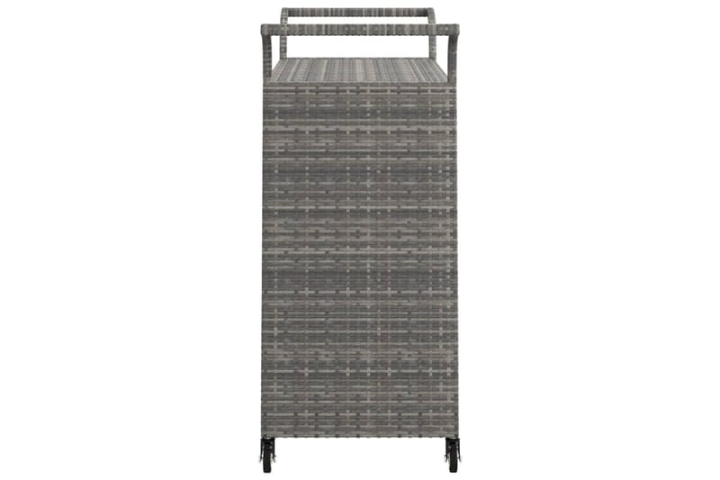 barvogn med skuffe 100x45x97 cm polyrattan grå - Grå - Rullebord & rullevogn - Køkkenvogn