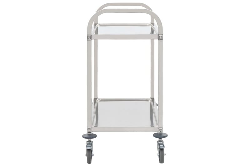 Køkkenvogn Med 2 Hylder 107 X 55 X 90 Cm Rustfrit Stål - Sølv - Møbler - Borde - Barvogn & serveringsvogn - Køkkenvogn
