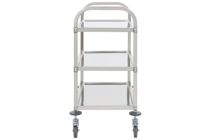 Køkkenvogn Med 3 Hylder 107 X 55 X 90 Cm Rustfrit Stål - Sølv - Møbler - Borde - Barvogn & serveringsvogn - Køkkenvogn