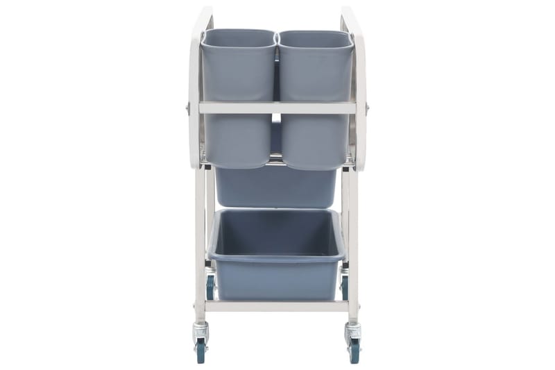 Køkkenvogn Med Plastikbeholdere 87 X 43,5 X 92 Cm - Sølv - Møbler - Borde - Barvogn & serveringsvogn - Køkkenvogn
