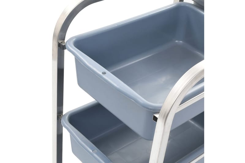Køkkenvogn Med Plastikbeholdere 87 X 43,5 X 92 Cm - Sølv - Møbler - Borde - Barvogn & serveringsvogn - Køkkenvogn