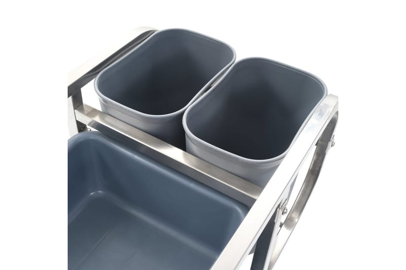 Køkkenvogn Med Plastikbeholdere 87 X 43,5 X 92 Cm - Sølv - Møbler - Borde - Barvogn & serveringsvogn - Køkkenvogn