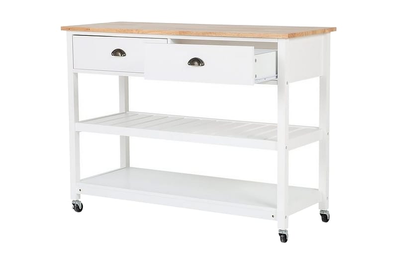 Navarino serveringsvogn 48 | 120 cm - Hvid - Møbler - Borde - Barvogn & serveringsvogn - Køkkenvogn