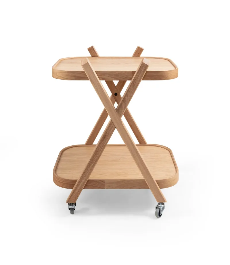 Serveringsbord Wallxpert Oscar (70 x 70 x 50 cm) Eg - Eg - Møbler - Borde - Barvogn & serveringsvogn - Drinkvogn