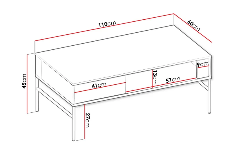 Basici Sofabord 110 cm - Brun - Møbler - Borde - Sofabord