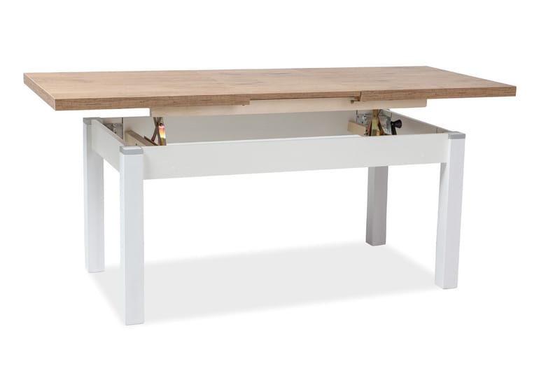 Basirli Udvideligt Spisebord 124 cm - Træ/Natur/Hvid - Spisebord og køkkenbord