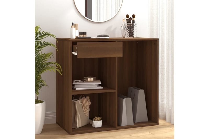 beBasic badeværelsesskab 80x40x75 cm konstrueret træ brun egetræsfarve - Brun - Sminkebord & konsolbord