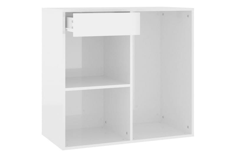 beBasic badeværelsesskab 80x40x75 cm konstrueret træ hvid højglans - Hvid - Sminkebord & konsolbord