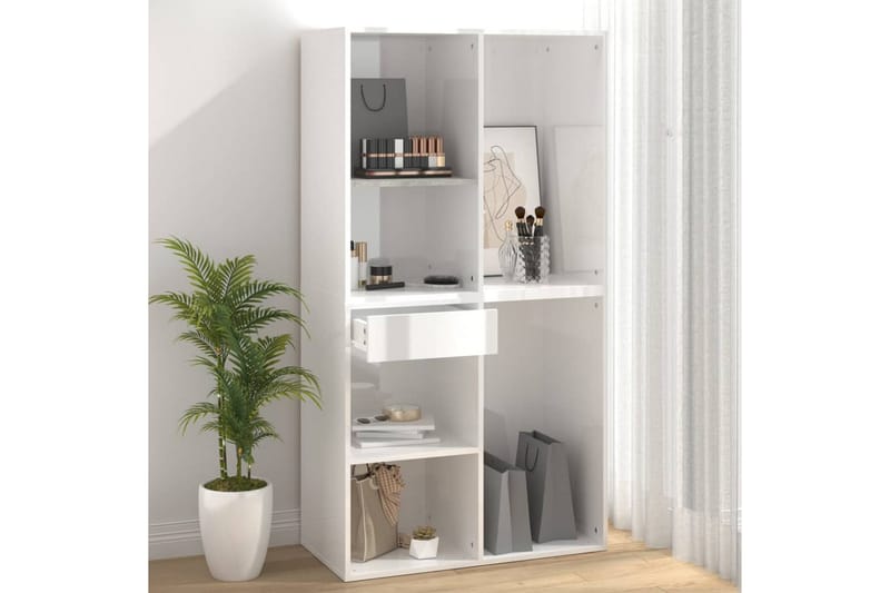 beBasic badeværelsesskab 80x40x75 cm konstrueret træ hvid højglans - Hvid - Møbler - Borde - Sminkebord & konsolbord
