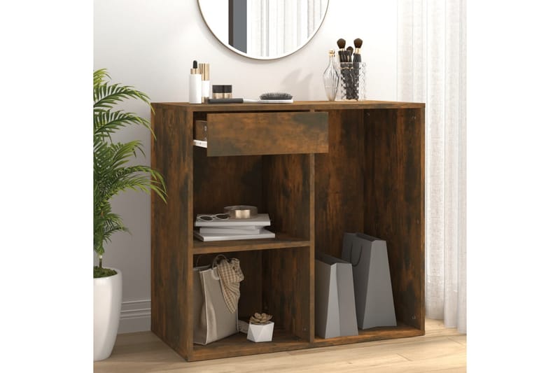 beBasic badeværelsesskab 80x40x75 cm konstrueret træ røget egetræ - Brun - Møbler - Borde - Sminkebord & konsolbord