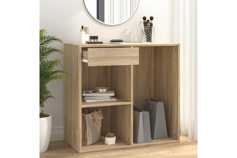 beBasic badeværelsesskab 80x40x75 cm konstrueret træ sonoma-eg - Brun - Møbler - Borde - Sminkebord & konsolbord