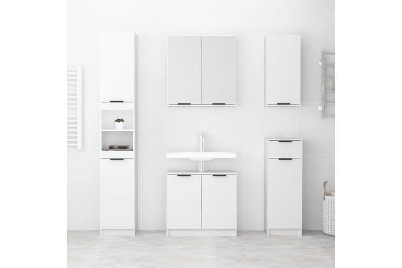 beBasic badeværelsesskab med spejl 64x20x67 cm hvid højglans - Hvid - Møbler - Borde - Sminkebord & konsolbord
