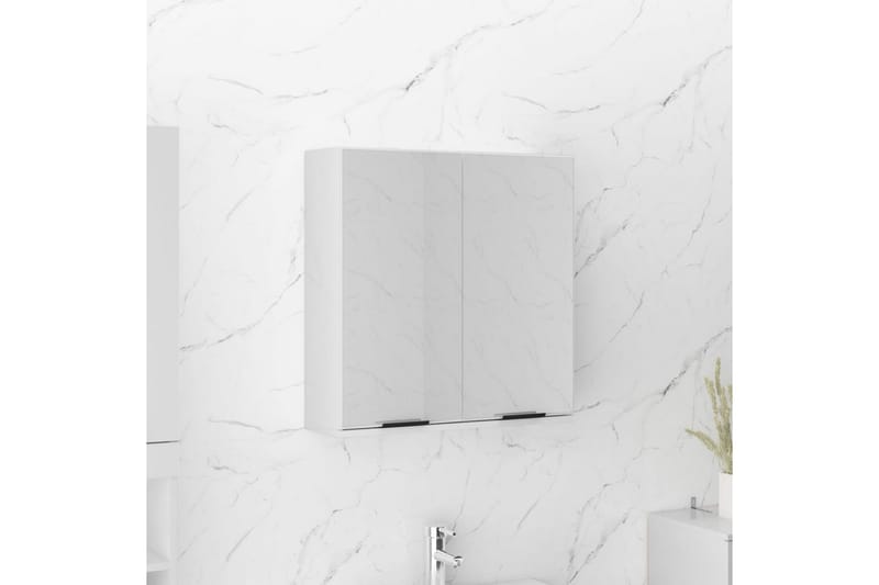 beBasic badeværelsesskab med spejl 64x20x67 cm hvid højglans - Hvid - Sminkebord & konsolbord