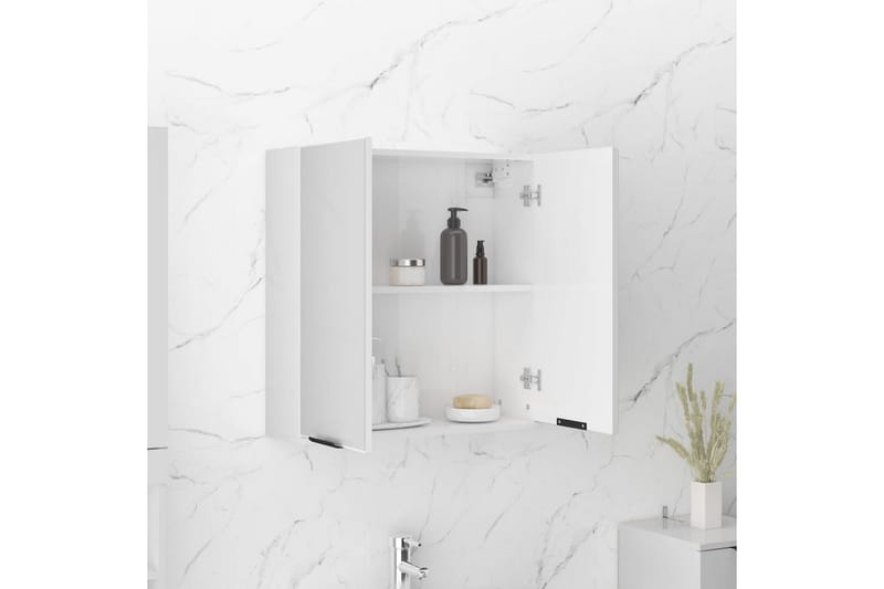beBasic badeværelsesskab med spejl 64x20x67 cm hvid højglans - Hvid - Møbler - Borde - Sminkebord & konsolbord