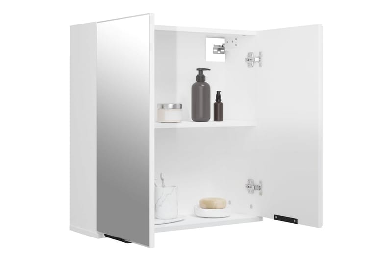 beBasic badeværelsesskab med spejl 64x20x67 cm hvid højglans - Hvid - Møbler - Borde - Sminkebord & konsolbord