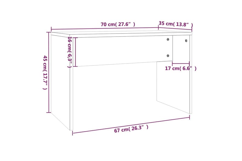 beBasic konsolbordsæt 74,5x40x141 cm brun egetræsfarve - Brun - Sminkebord & konsolbord