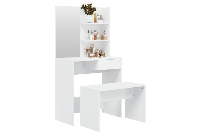 beBasic konsolbordsæt 74,5x40x141 cm hvid højglans - Hvid - Møbler - Borde - Sminkebord & konsolbord