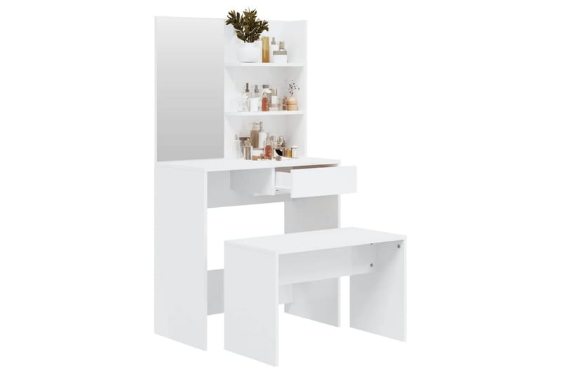 beBasic konsolbordsæt 74,5x40x141 cm hvid højglans - Hvid - Møbler - Borde - Sminkebord & konsolbord