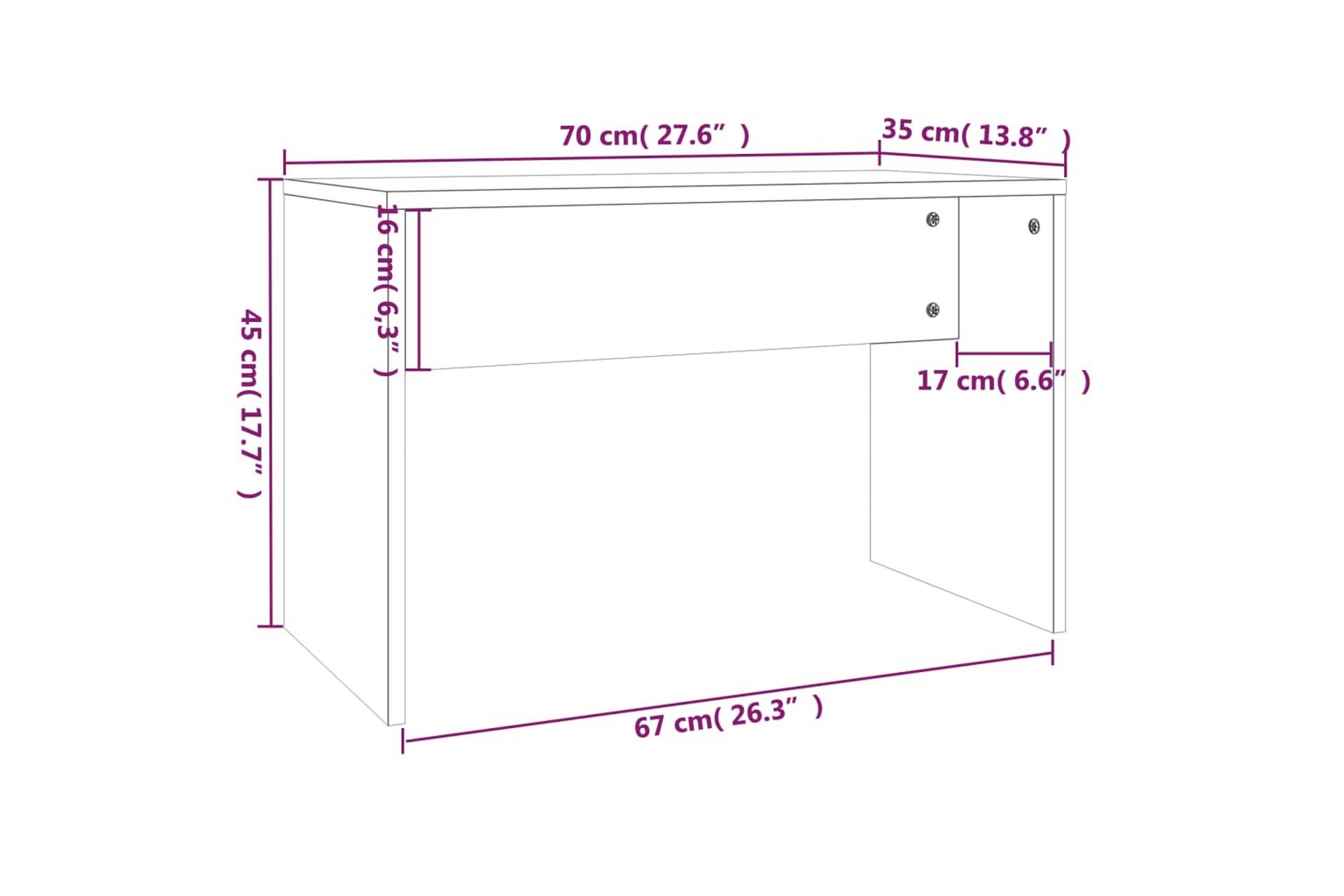 beBasic konsolbordsæt 74,5x40x141 cm sonoma-eg - Brun - Møbler - Borde - Sminkebord & konsolbord