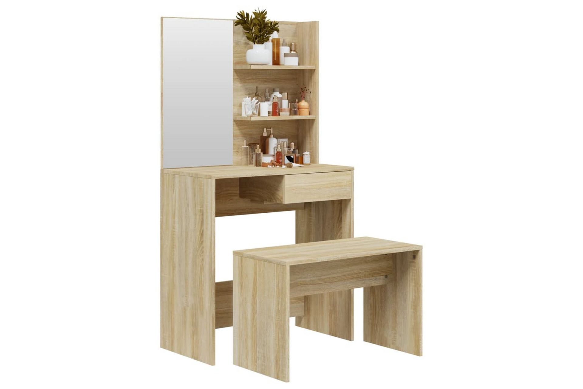 beBasic konsolbordsæt 74,5x40x141 cm sonoma-eg - Brun - Møbler - Borde - Sminkebord & konsolbord
