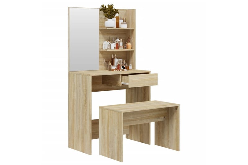 beBasic konsolbordsæt 74,5x40x141 cm sonoma-eg - Brun - Møbler - Borde - Sminkebord & konsolbord