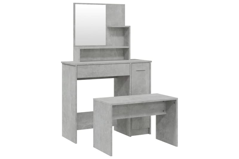 beBasic konsolbordsæt 86,5x35x136 cm betongrå - GrÃ¥ - Sminkebord & konsolbord