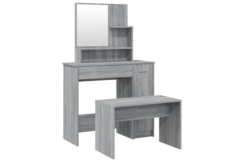 beBasic konsolbordsæt 86,5x35x136 cm grå sonoma-eg - GrÃ¥ - Møbler - Borde - Sminkebord & konsolbord