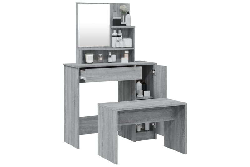 beBasic konsolbordsæt 86,5x35x136 cm grå sonoma-eg - GrÃ¥ - Møbler - Borde - Sminkebord & konsolbord