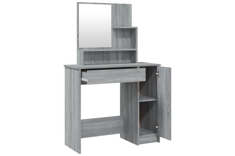 beBasic konsolbordsæt 86,5x35x136 cm grå sonoma-eg - GrÃ¥ - Møbler - Borde - Sminkebord & konsolbord