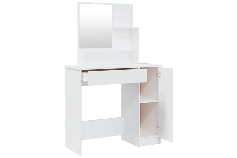 beBasic konsolbordsæt 86,5x35x136 cm hvid højglans - Hvid - Møbler - Borde - Sminkebord & konsolbord