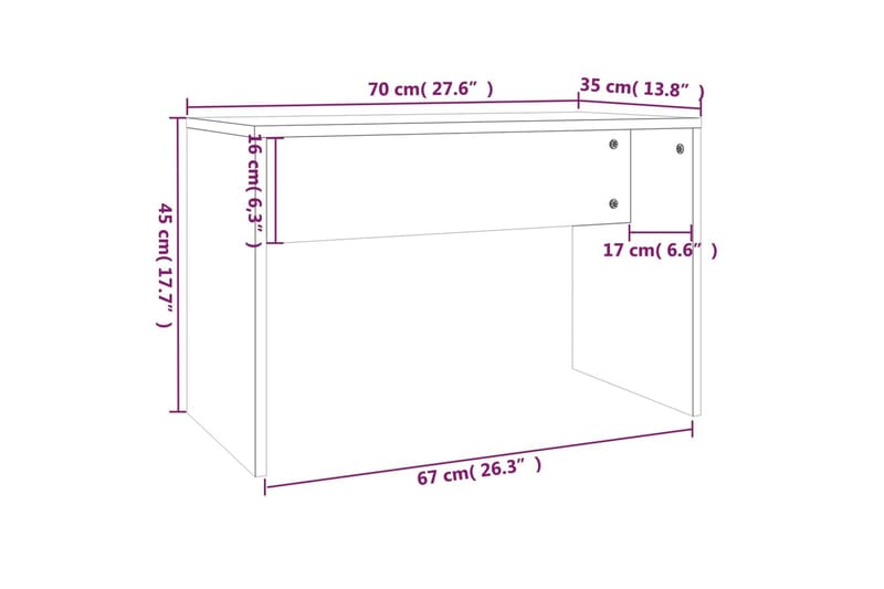 beBasic konsolbordsæt 86,5x35x136 cm hvid højglans - Hvid - Møbler - Borde - Sminkebord & konsolbord