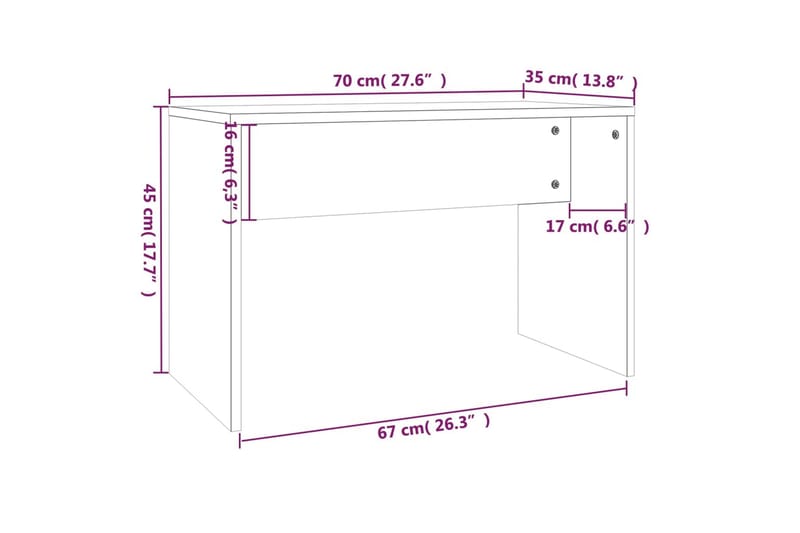 beBasic konsolbordsæt 86,5x35x136 cm hvid højglans - Hvid - Sminkebord & konsolbord