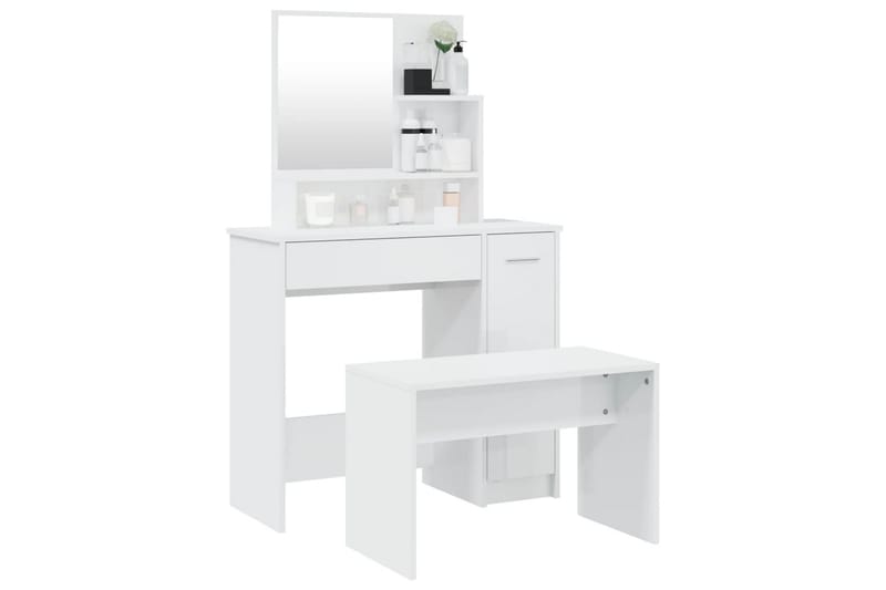 beBasic konsolbordsæt 86,5x35x136 cm hvid højglans - Hvid - Møbler - Borde - Sminkebord & konsolbord