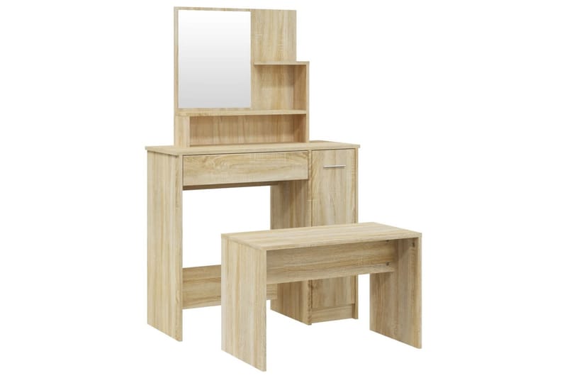 beBasic konsolbordsæt 86,5x35x136 cm sonoma-eg - Brun - Møbler - Borde - Sminkebord & konsolbord