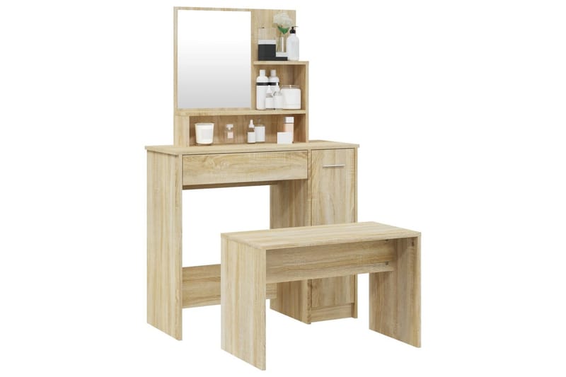 beBasic konsolbordsæt 86,5x35x136 cm sonoma-eg - Brun - Møbler - Borde - Sminkebord & konsolbord