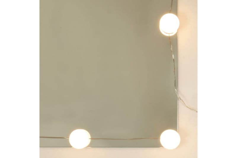 beBasic makeupbord med LED-lys 74,5x40x141 cm hvid højglans - Hvid - Sminkebord & konsolbord