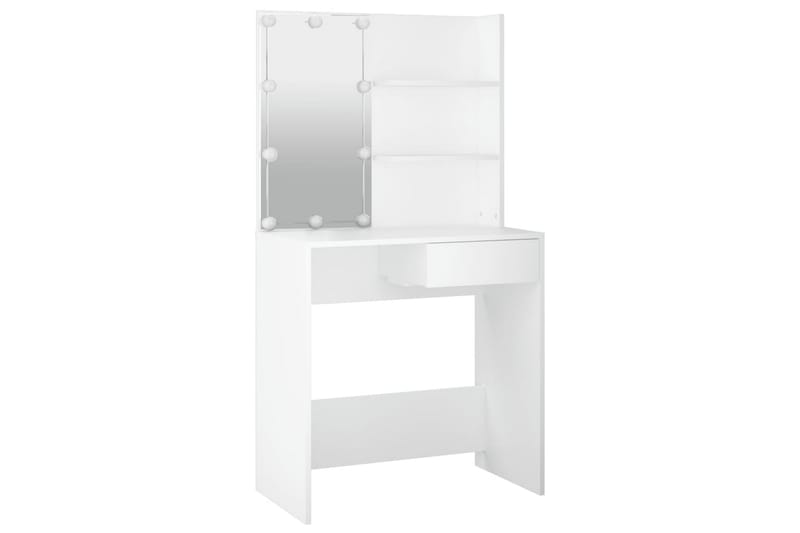 beBasic makeupbord med LED-lys 74,5x40x141 cm hvid - Hvid - Møbler - Borde - Sminkebord & konsolbord