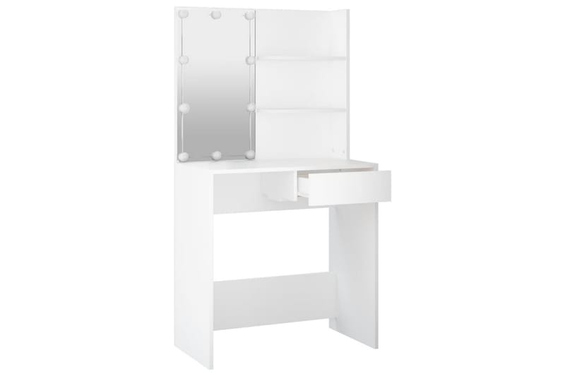 beBasic makeupbord med LED-lys 74,5x40x141 cm hvid - Hvid - Møbler - Borde - Sminkebord & konsolbord