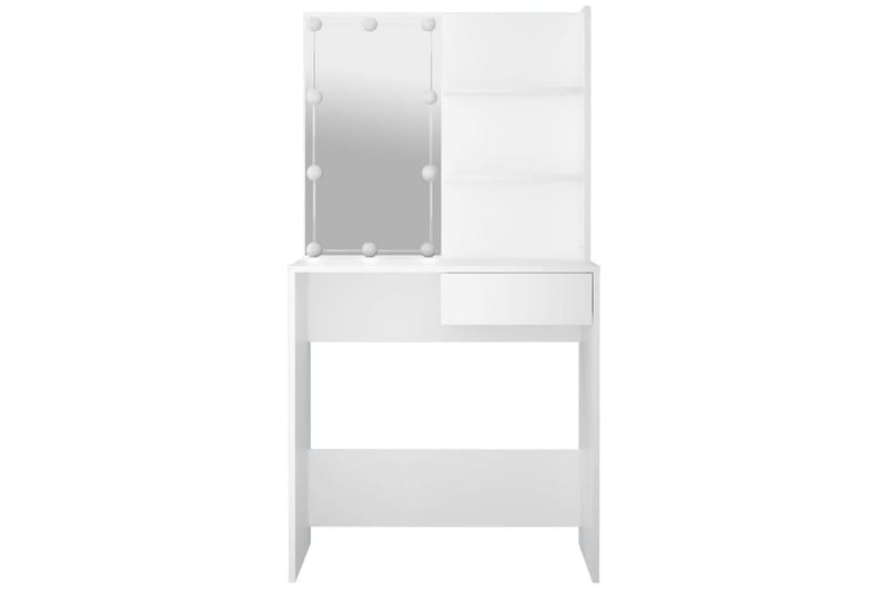 beBasic makeupbord med LED-lys 74,5x40x141 cm hvid - Hvid - Møbler - Borde - Sminkebord & konsolbord