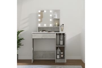 beBasic makeupbord med LED-lys 86,5x35x136 cm betongrå - GrÃ¥ - Møbler - Borde - Sminkebord & konsolbord
