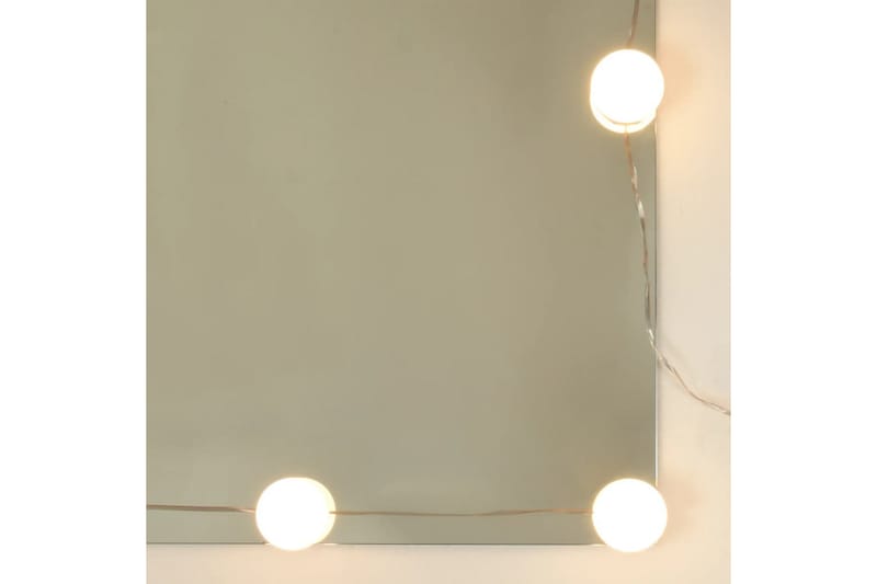 beBasic makeupbord med LED-lys 86,5x35x136 cm hvid højglans - Hvid - Sminkebord & konsolbord