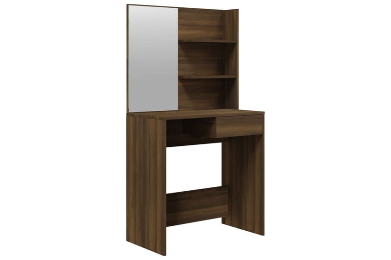 beBasic makeupbord med spejl 74,5x40x141 cm brun egetræsfarve - Brun - Sminkebord & konsolbord