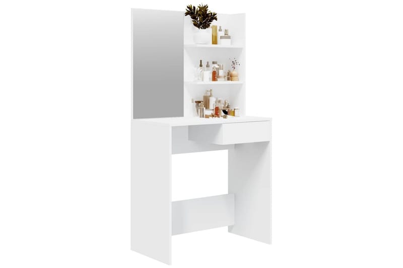 beBasic makeupbord med spejl 74,5x40x141 cm hvid - Hvid - Møbler - Borde - Sminkebord & konsolbord