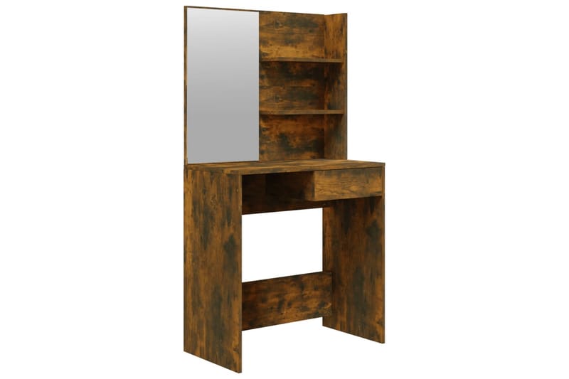 beBasic makeupbord med spejl 74,5x40x141 cm røget egetræsfarve - Brun - Møbler - Borde - Sminkebord & konsolbord